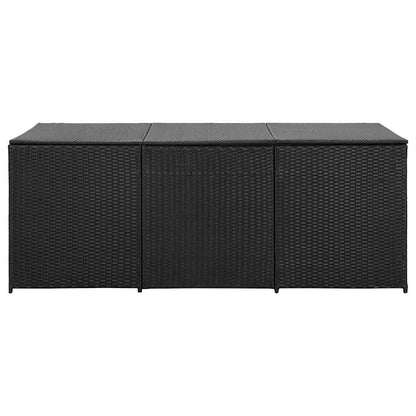 vidaXL Garden Storage Box Poly Rattan 180x90x70 cm Black 4