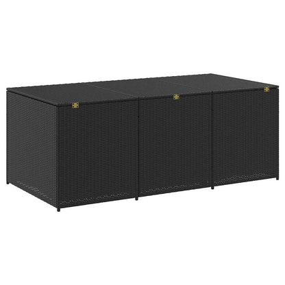 vidaXL Garden Storage Box Poly Rattan 180x90x70 cm Black 6