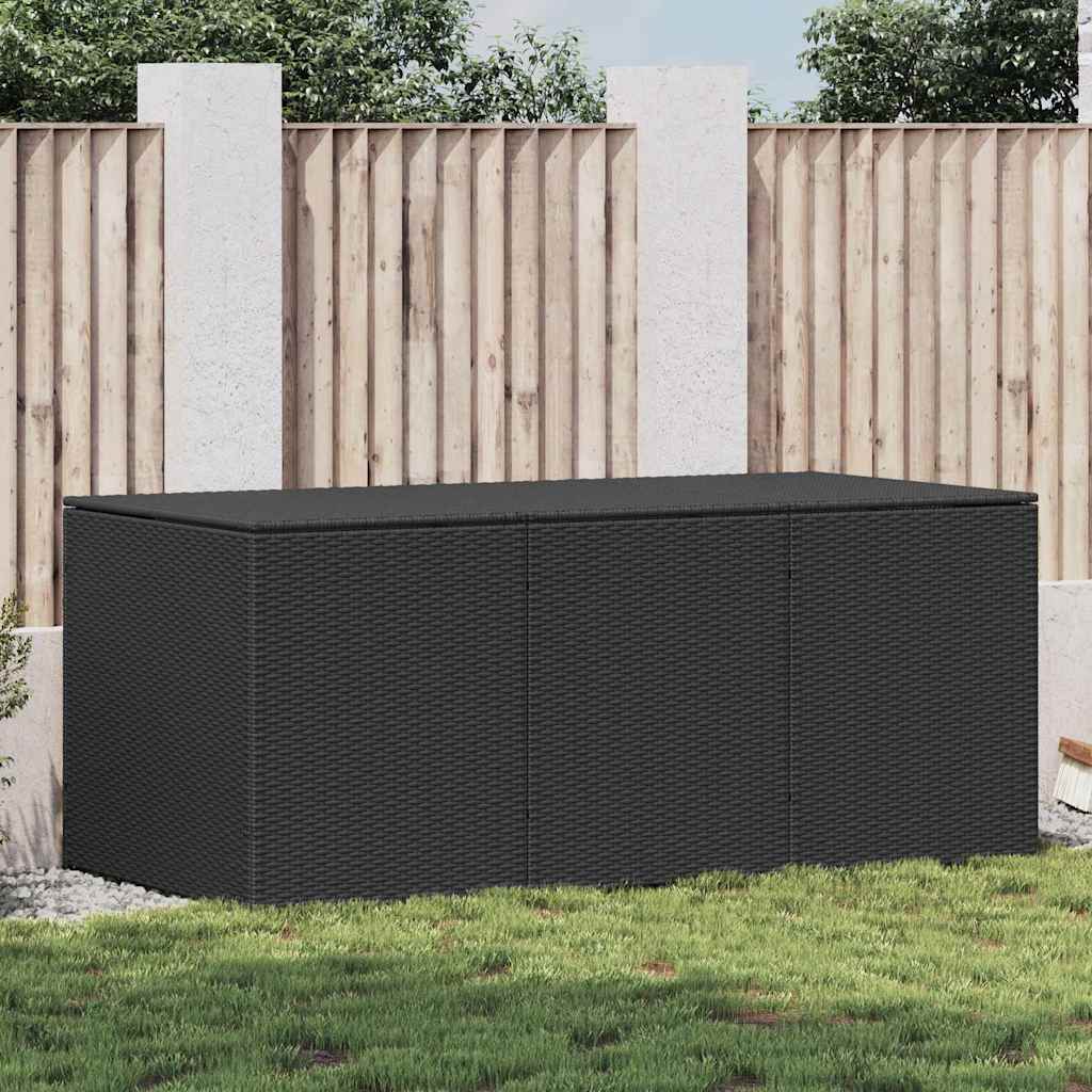 vidaXL Garden Storage Box Poly Rattan 180x90x70 cm Black 1