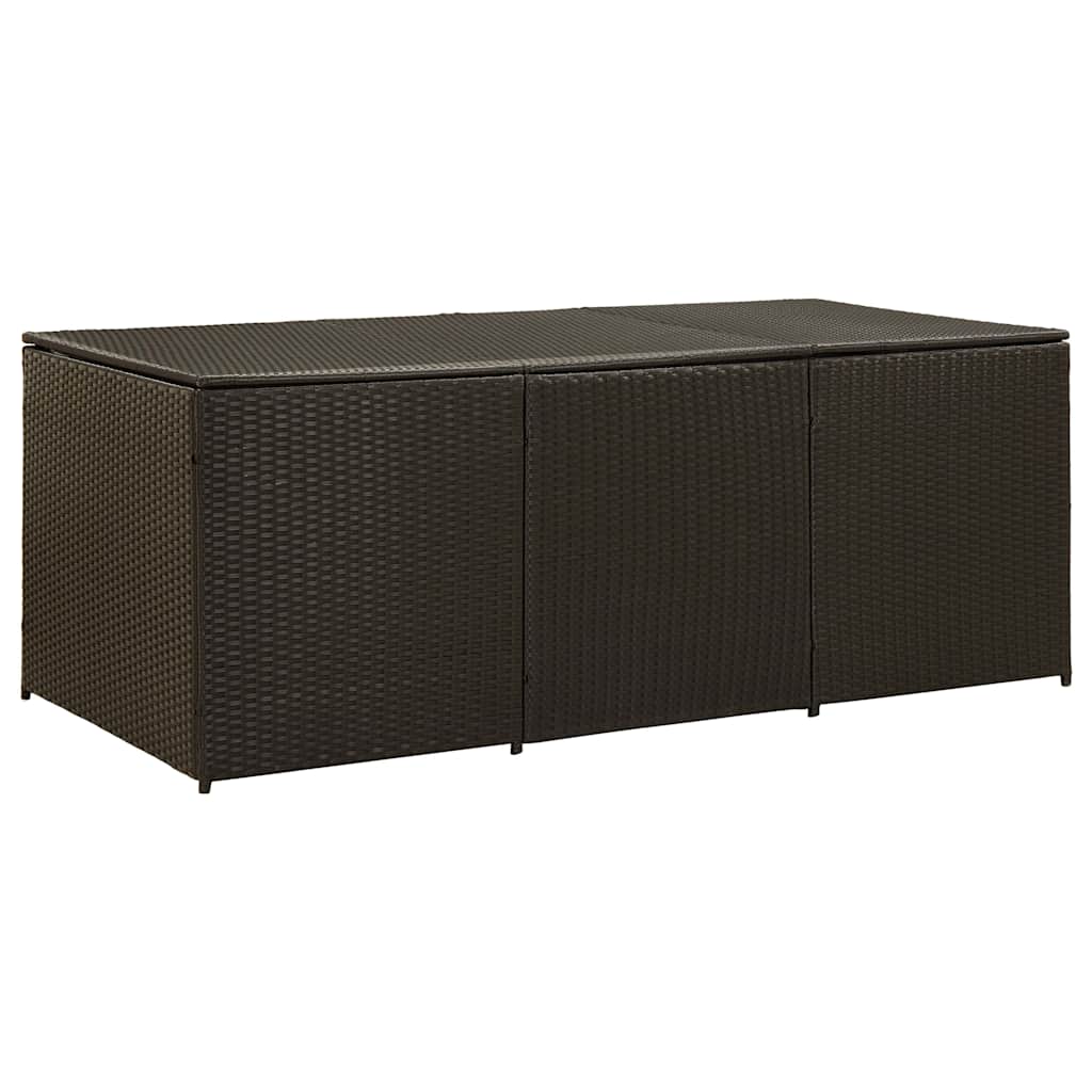 Garden Storage Box Poly Rattan Brown 180 x 90 x 70 cm
