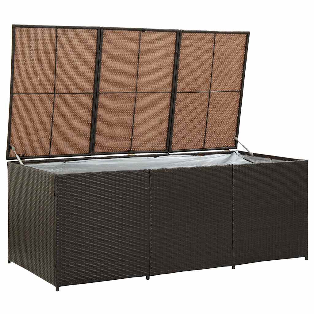 vidaXL Garden Storage Box Poly Rattan 180x90x70 cm Brown 3
