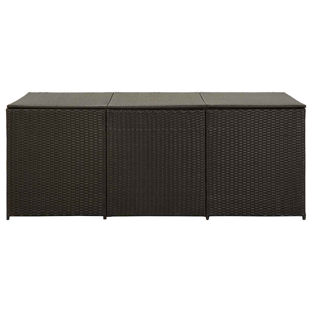 vidaXL Garden Storage Box Poly Rattan 180x90x70 cm Brown 4