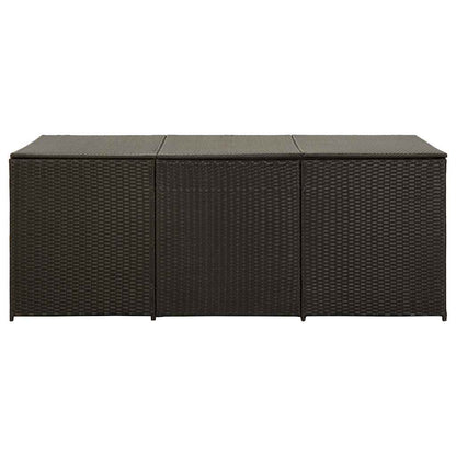 vidaXL Garden Storage Box Poly Rattan 180x90x70 cm Brown 4
