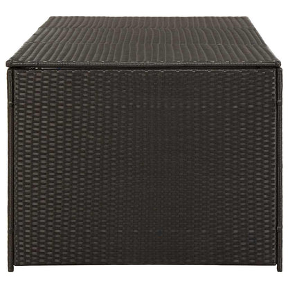 Garden Storage Box Poly Rattan Brown 180 x 90 x 70 cm