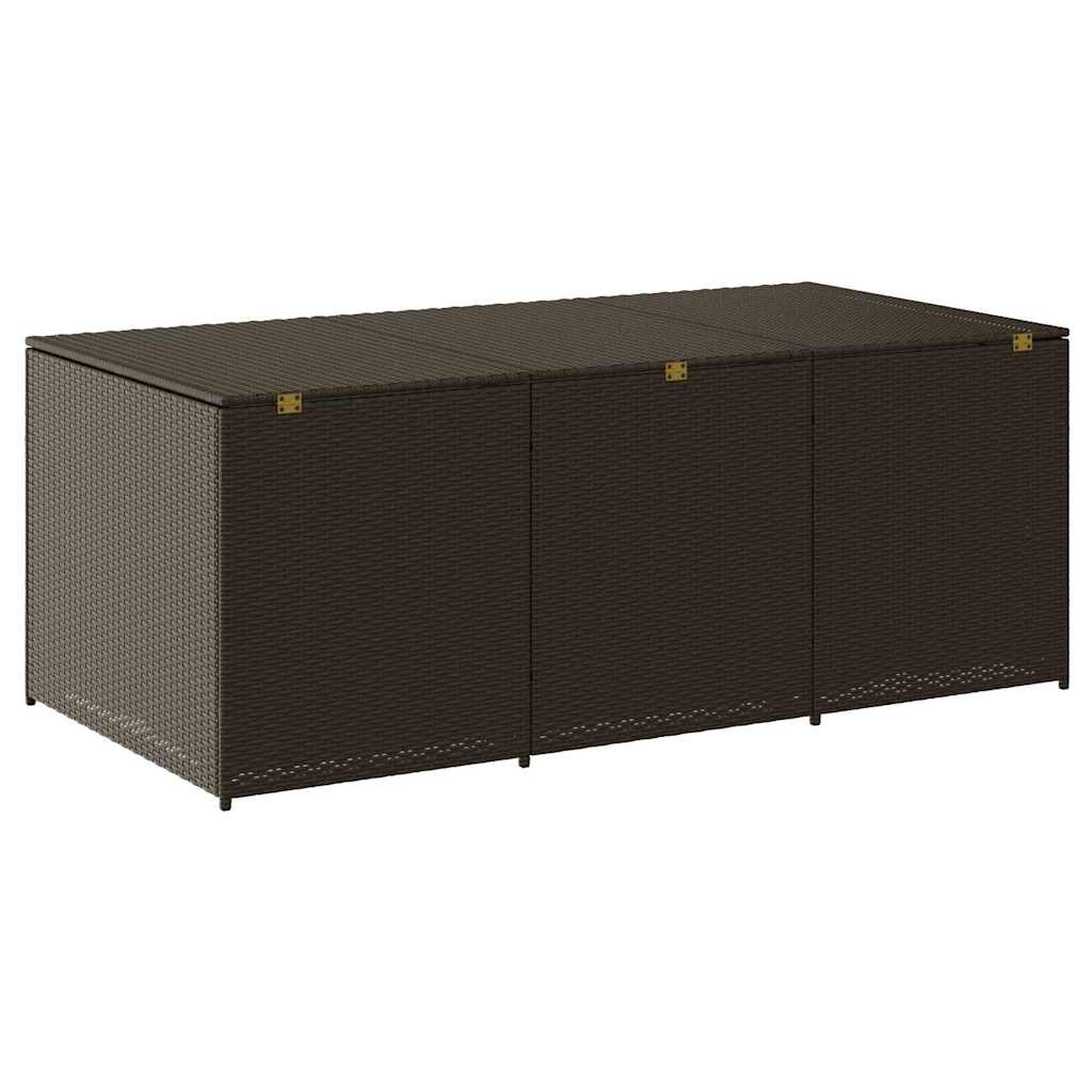 vidaXL Garden Storage Box Poly Rattan 180x90x70 cm Brown 5