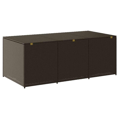 Garden Storage Box Poly Rattan Brown 180 x 90 x 70 cm