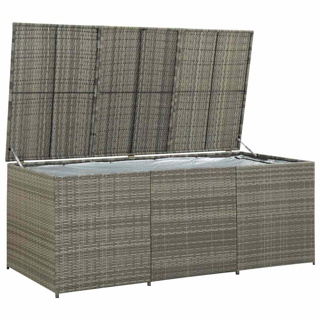 vidaXL Storage Chest | Grey | PE Rattan, Powder-Coated Steel | Large 3