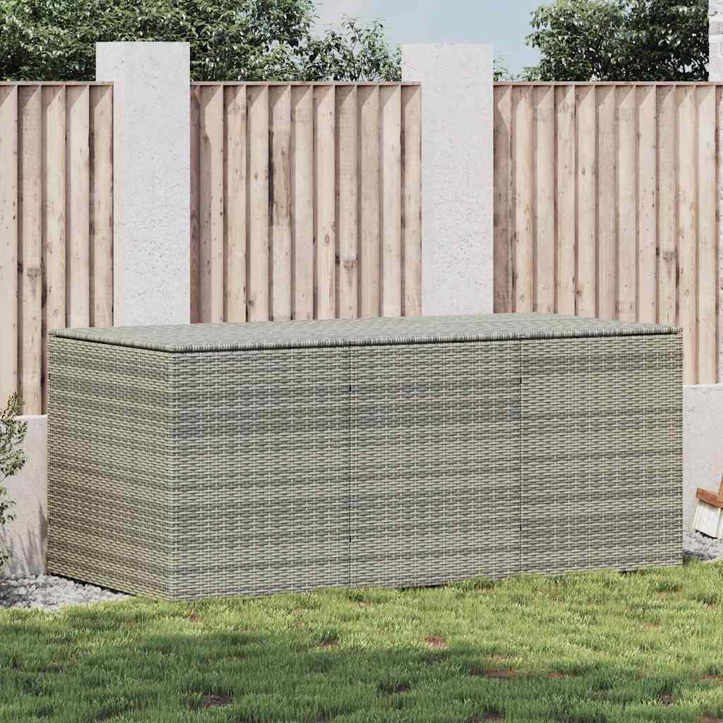 vidaXL Storage Chest | Grey | PE Rattan, Powder-Coated Steel | Large 1