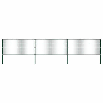 vidaXL Fence Panel with Posts Iron 522x80 cm Green 1