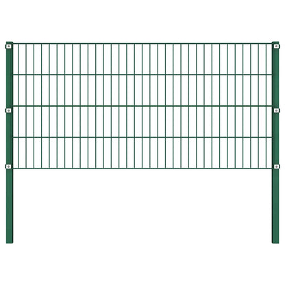 vidaXL Fence Panel with Posts Iron 522x80 cm Green 2