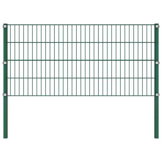 vidaXL Fence Panel with Posts Iron 522x80 cm Green 2