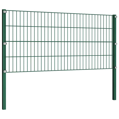 vidaXL Fence Panel with Posts Iron 522x80 cm Green 3