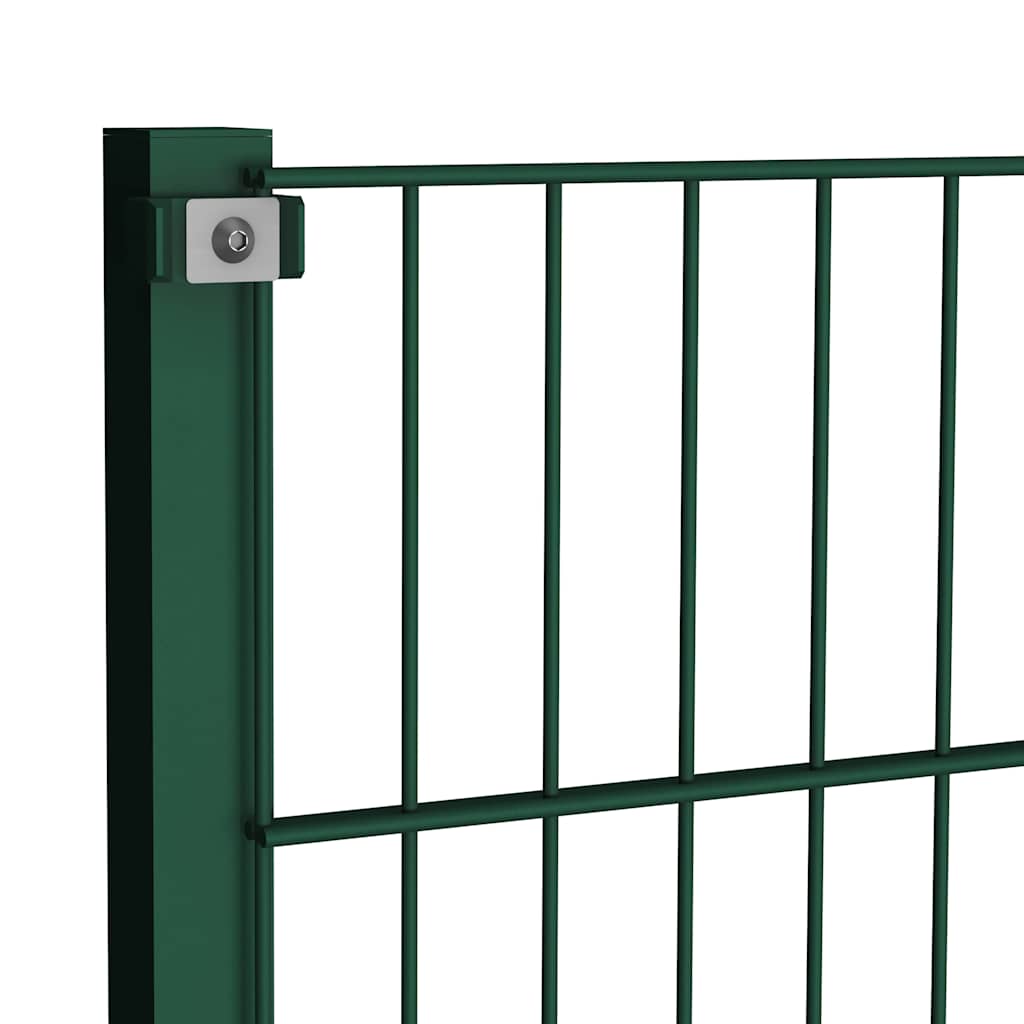 vidaXL Fence Panel with Posts Iron 522x80 cm Green 4