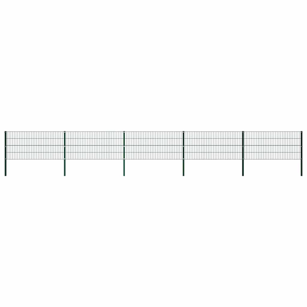 Fence Panel with Posts Iron 349x80 cm Green 867 cm