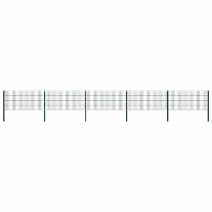 Fence Panel with Posts Iron 349x80 cm Green 867 cm