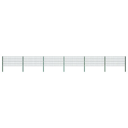 Fence Panel with Posts Iron 349x80 cm Green 1040 cm