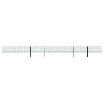 Fence Panel with Posts Iron 349x80 cm Green 1212 cm