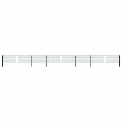 Fence Panel with Posts Iron 349x80 cm Green 1385 cm