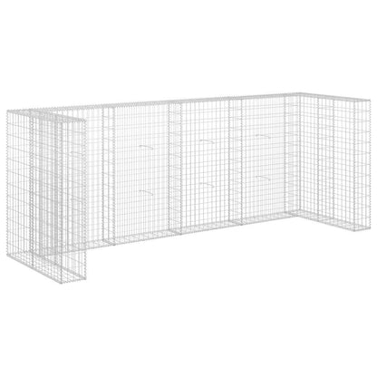 vidaXL Gabion Wall for Garbage Bins Galvanised Steel 320x100x120 cm 2