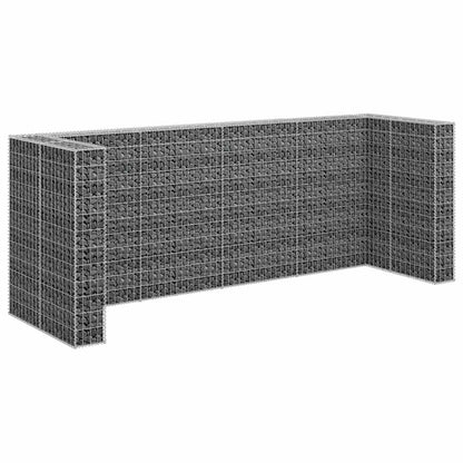 vidaXL Gabion Wall for Garbage Bins Galvanised Steel 320x100x120 cm 3