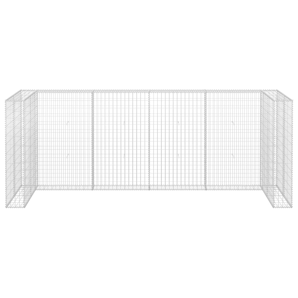 vidaXL Gabion Wall for Garbage Bins Galvanised Steel 320x100x120 cm 4