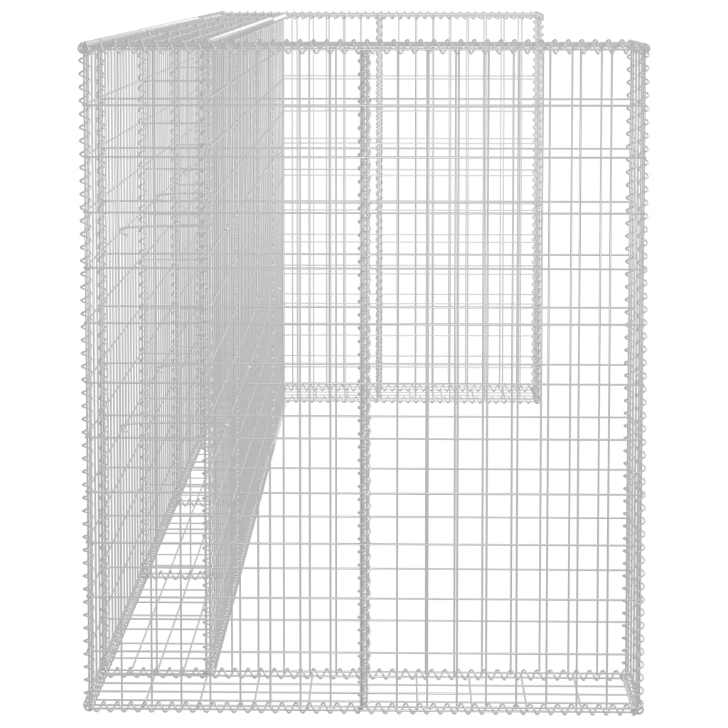 vidaXL Gabion Wall for Garbage Bins Galvanised Steel 320x100x120 cm 5