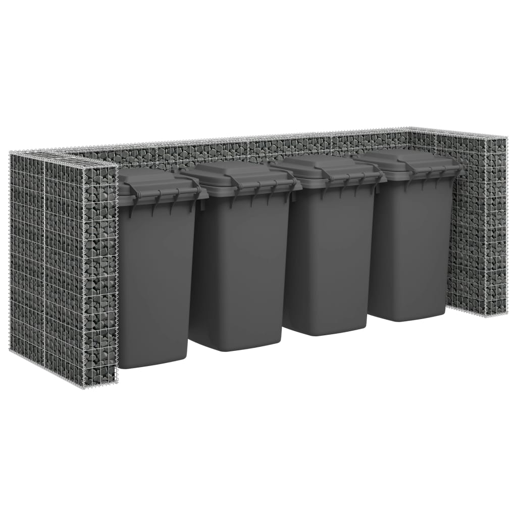 vidaXL Gabion Wall for Garbage Bins Galvanised Steel 320x100x120 cm 1