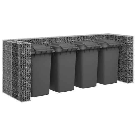 vidaXL Gabion Wall for Garbage Bins Galvanised Steel 320x100x120 cm 1