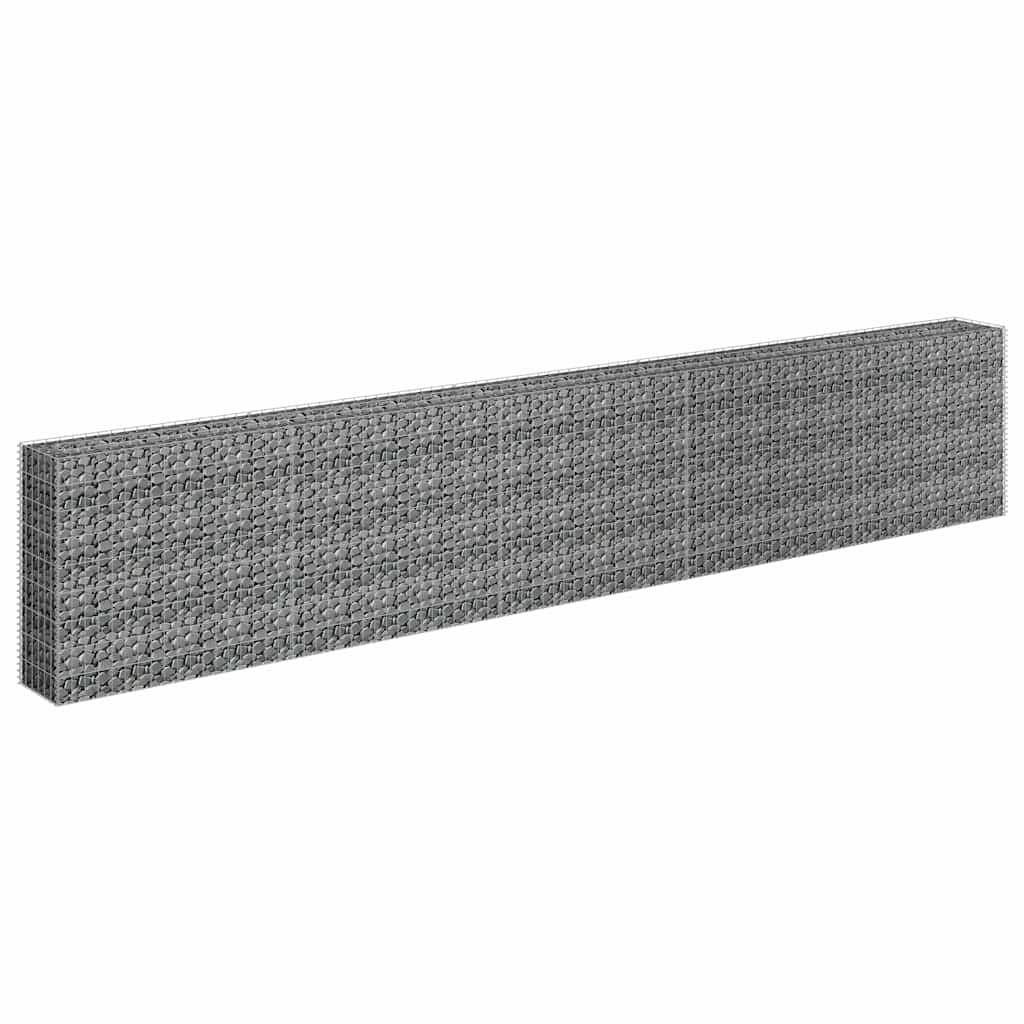 vidaXL Gabion Raised Bed | Silver | Galvanised Steel | 450x30x90 cm | Durable 3