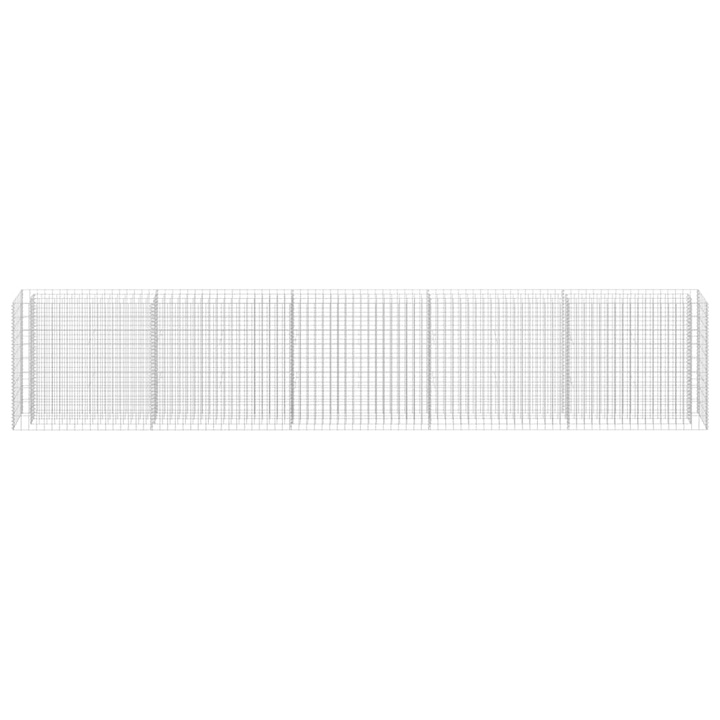 vidaXL Gabion Raised Bed | Silver | Galvanised Steel | 450x30x90 cm | Durable 4