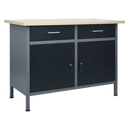 145346 vidaXL Workbench Black 120x60x85 cm Steel 1