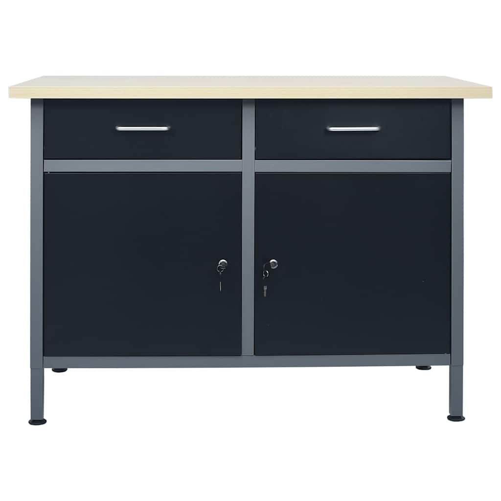 145346 vidaXL Workbench Black 120x60x85 cm Steel 2