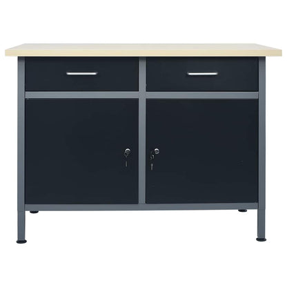 145346 vidaXL Workbench Black 120x60x85 cm Steel 2