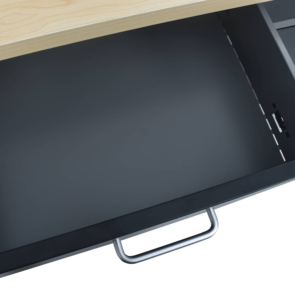 145346 vidaXL Workbench Black 120x60x85 cm Steel 5