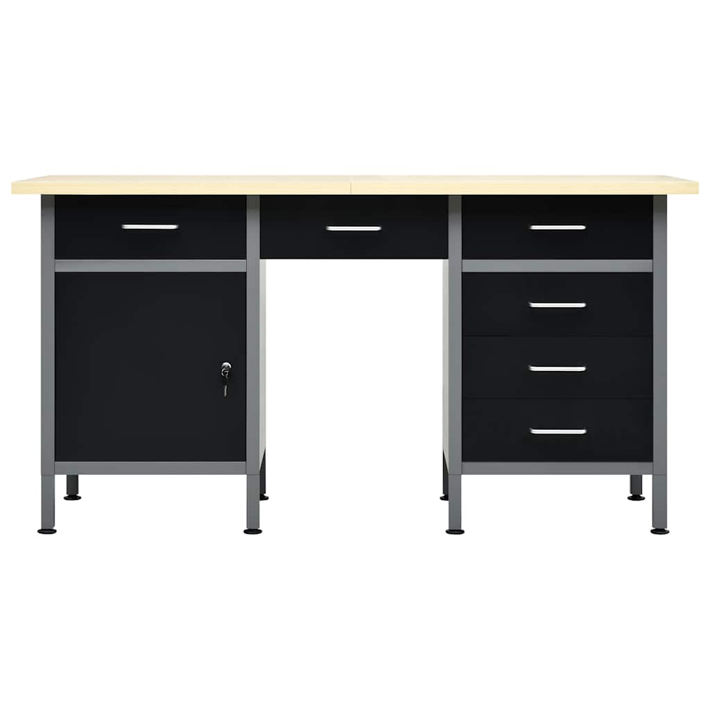 145347 vidaXL Workbench Black 160x60x85 cm Steel 2