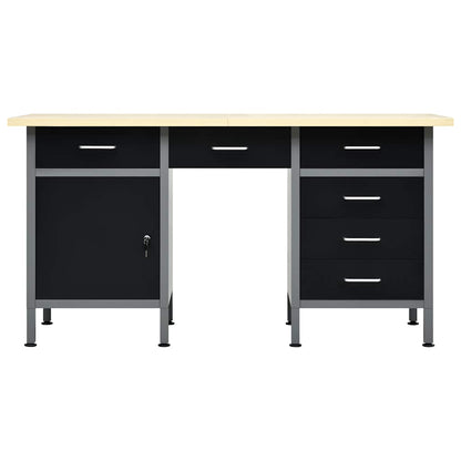 145347 vidaXL Workbench Black 160x60x85 cm Steel 2