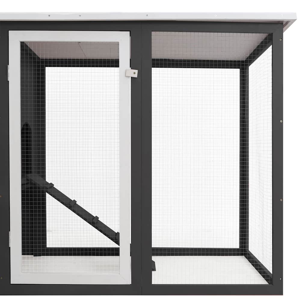 vidaXL Outdoor Chicken Cage Hen House with 1 Egg Cage Grey Wood 5