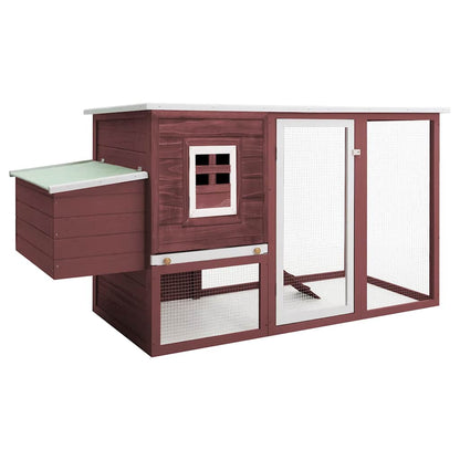 Outdoor Chicken Cage Hen House with 1 Egg Cage Wood Brown