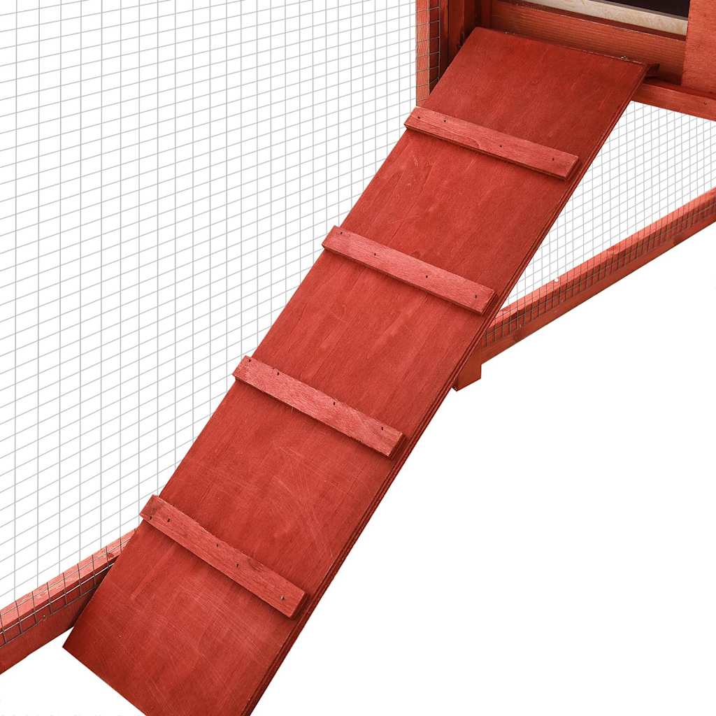 170875 vidaXL Outdoor Rabbit Hutch with Run Red and White Solid Fir Wood 5