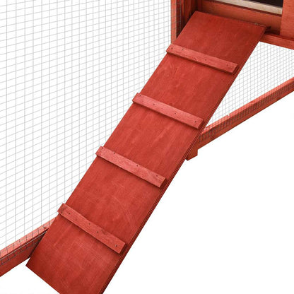 170875 vidaXL Outdoor Rabbit Hutch with Run Red and White Solid Fir Wood 5