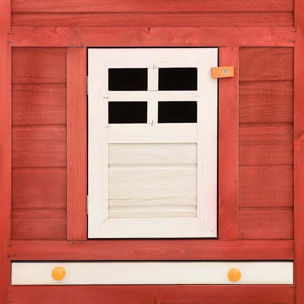 170875 vidaXL Outdoor Rabbit Hutch with Run Red and White Solid Fir Wood 6