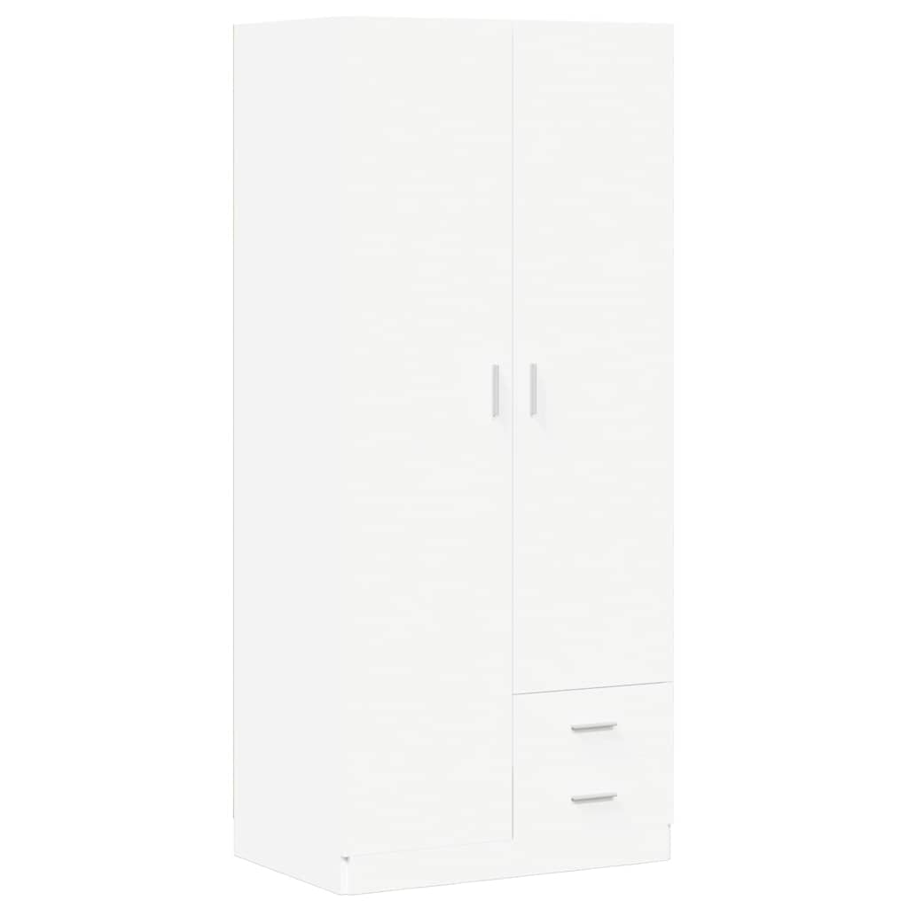 800639 vidaXL Wardrobe White 80x52x180 cm Engineered Wood 2