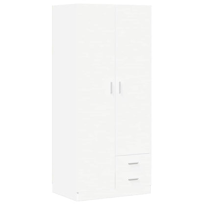 800639 vidaXL Wardrobe White 80x52x180 cm Engineered Wood 2