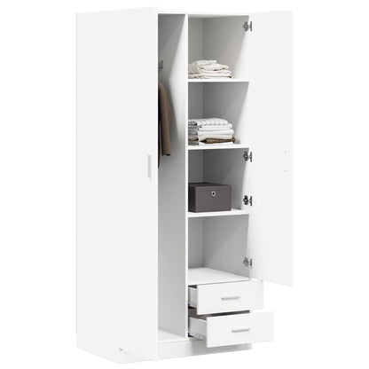 800639 vidaXL Wardrobe White 80x52x180 cm Engineered Wood 3