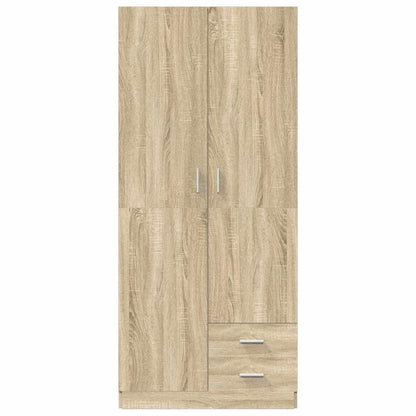 vidaXL Wardrobe Sonoma Oak 80x52x180 cm Engineered Wood 4