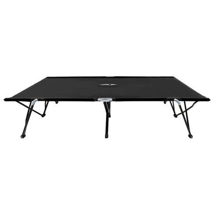 Two Person Folding Sun Lounger Steel Black