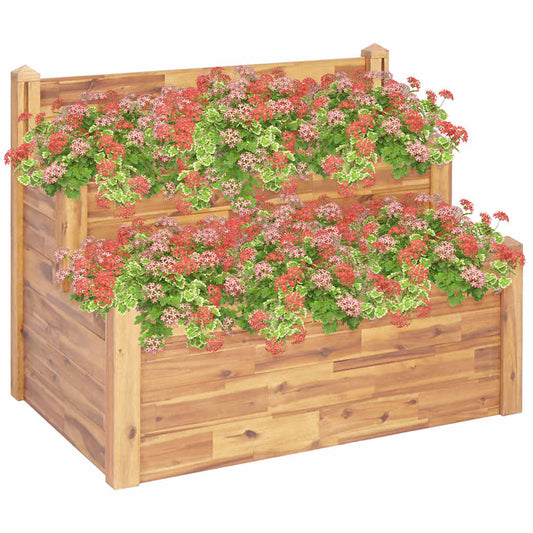 Garden Raised Bed Solid Acacia Wood 110 cm 75 cm
