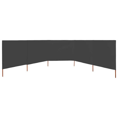 5-panel Wind Screen Fabric 600x80 cm Anthracite
