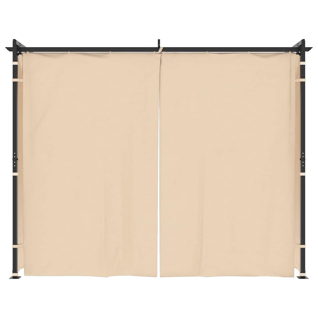 vidaXL Gazebo with Curtains 3x3 m Cream Steel 3