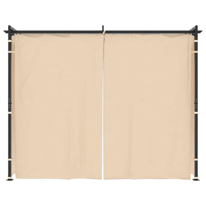vidaXL Gazebo with Curtains 3x3 m Cream Steel 3